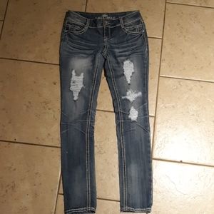 Almost famous Jeans size 5 distressed look